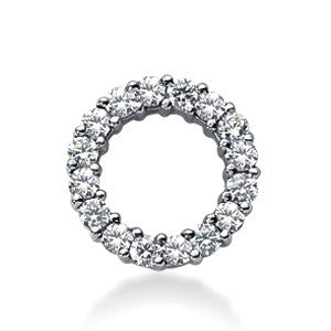 2.25mm Round Brilliant Moissanite Circle Eternity Pendant, 0.66ct, 15mm