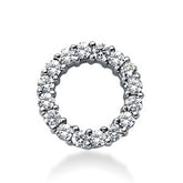 2.25mm Round Brilliant Moissanite Circle Eternity Pendant, 0.66ct, 15mm