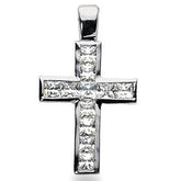 3mm Princess cut Moissanite Cross Pendant, 2.0ct, 30x18mm
