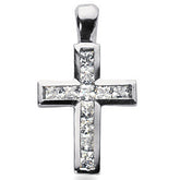 2.5mm Princess cut Moissanite Cross Pendant, 1.4ct, 25x15mm