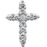 3.5mm Round Brilliant Moissanite Cross Pendant, 1.65ct, 26x19mm