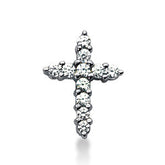 2.5mm Round Brilliant Moissanite Cross Pendant, 0.66ct, 19x14mm