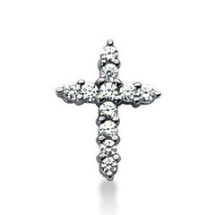 2.5mm Round Brilliant Moissanite Cross Pendant, 0.66ct, 19x14mm
