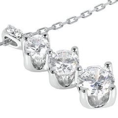 5/4.5/4mm Round Brilliant Moissanite 3-Stone Pendant, 1.1ct
