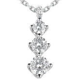 6/5/4mm Round Brilliant Moissanite 3-Stone Pendant, 1.5ct