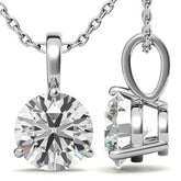 3-Prong Basket Round Brilliant Moissanite Solitaire Pendant
