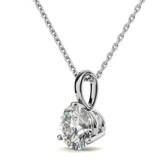 3-Prong Basket Round Brilliant Moissanite Solitaire Pendant
