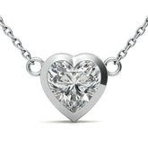 Heart Moissanite Solitaire Necklace with Chain