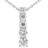 Round Brilliant Moissanite Journey Pendant, 3.2ct