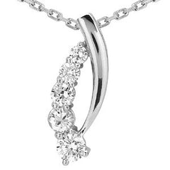 Round Brilliant Moissanite Journey Pendant, 1.3ct