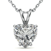 Heart Moissanite Solitaire Pendant; 14k withY