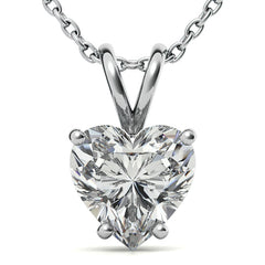 Heart Moissanite Solitaire Pendant; 14k withY