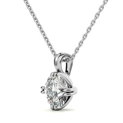 Round Brilliant Moissanite Twin-Prong Solitaire Pendant