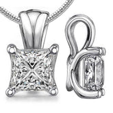 Princess Trellis Lucern Moissanite Solitaire Pendant