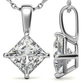 Princess cut Moissanite Solitaire Pendant