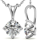 Round Brilliant Moissanite Trellis Style Solitaire Pendant