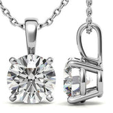 4-Prong Round Brilliant Moissanite Basket Solitaire Pendant