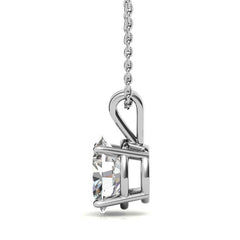 Classic 4-Prong Basket Oval Moissanite Solitaire Pendant