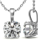 Round 4-Prong Scroll Accented Moissanite Pendant
