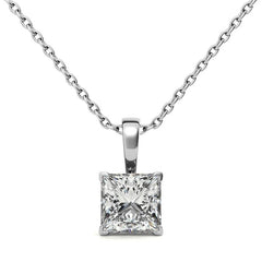 Fleur-De-Lis Princess cut Moissanite Pendant