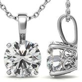 Fleur-De-Lis Round Brilliant Moissanite Pendant