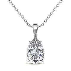 4-Prong Basket Pear Solitaire Pendant