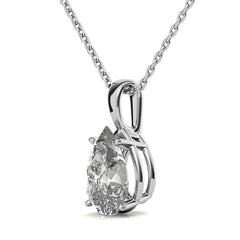 4-Prong Basket Pear Solitaire Pendant