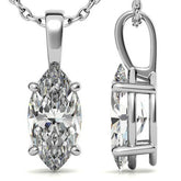 4-Prong Basket Marquise Solitaire Pendant