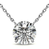 4-Prong Round Floating Moissanite Pendant