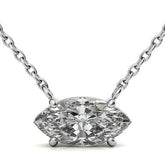 4-Prong Marquise Floating Moissanite Pendant
