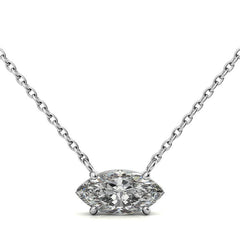 4-Prong Marquise Floating Moissanite Pendant