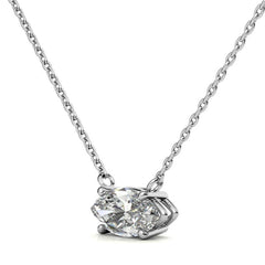 4-Prong Marquise Floating Moissanite Pendant