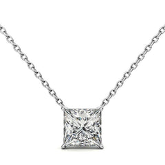 Princess cut Moissanite Solitaire Pendant
