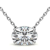 Oval Moissanite Solitaire Pendant