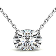 Oval Moissanite Solitaire Pendant