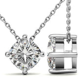 Cushion Moissanite Solitaire Pendant