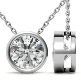 Round Brilliant Moissanite Bezel Solitaire Pendant