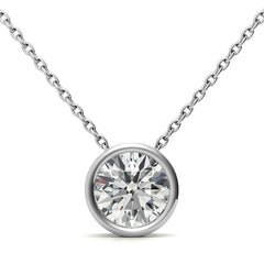 Round Brilliant Moissanite Bezel Solitaire Pendant