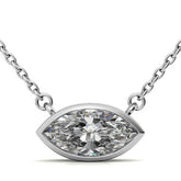 Marquise Bezel Moissanite Pendant