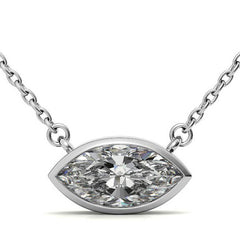 Marquise Bezel Moissanite Pendant