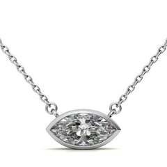 Marquise Bezel Moissanite Pendant