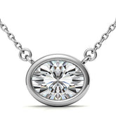 Oval Bezel Moissanite Pendant