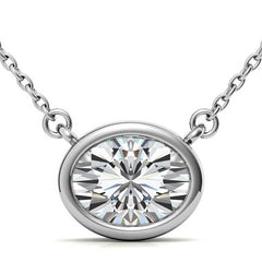 Oval Bezel Moissanite Pendant