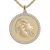 Capricorn Zodiac Diamond Medallion Pendant