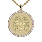 Leo Zodiac Diamond Medallion Pendant