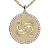 Pisces Zodiac Diamond Medallion Pendant