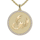 Scorpio Zodiac Diamond Medallion Pendant
