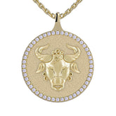 Taurus Zodiac Diamond Medallion Pendant