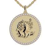 Virgo Zodiac Diamond Medallion Pendant