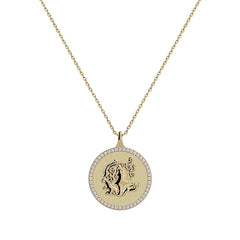 Virgo Zodiac Diamond Medallion Pendant